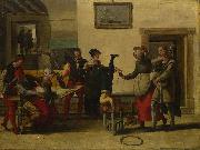 The Brunswick Monogrammist Itinerant Entertainers in a Brothel oil painting on canvas
